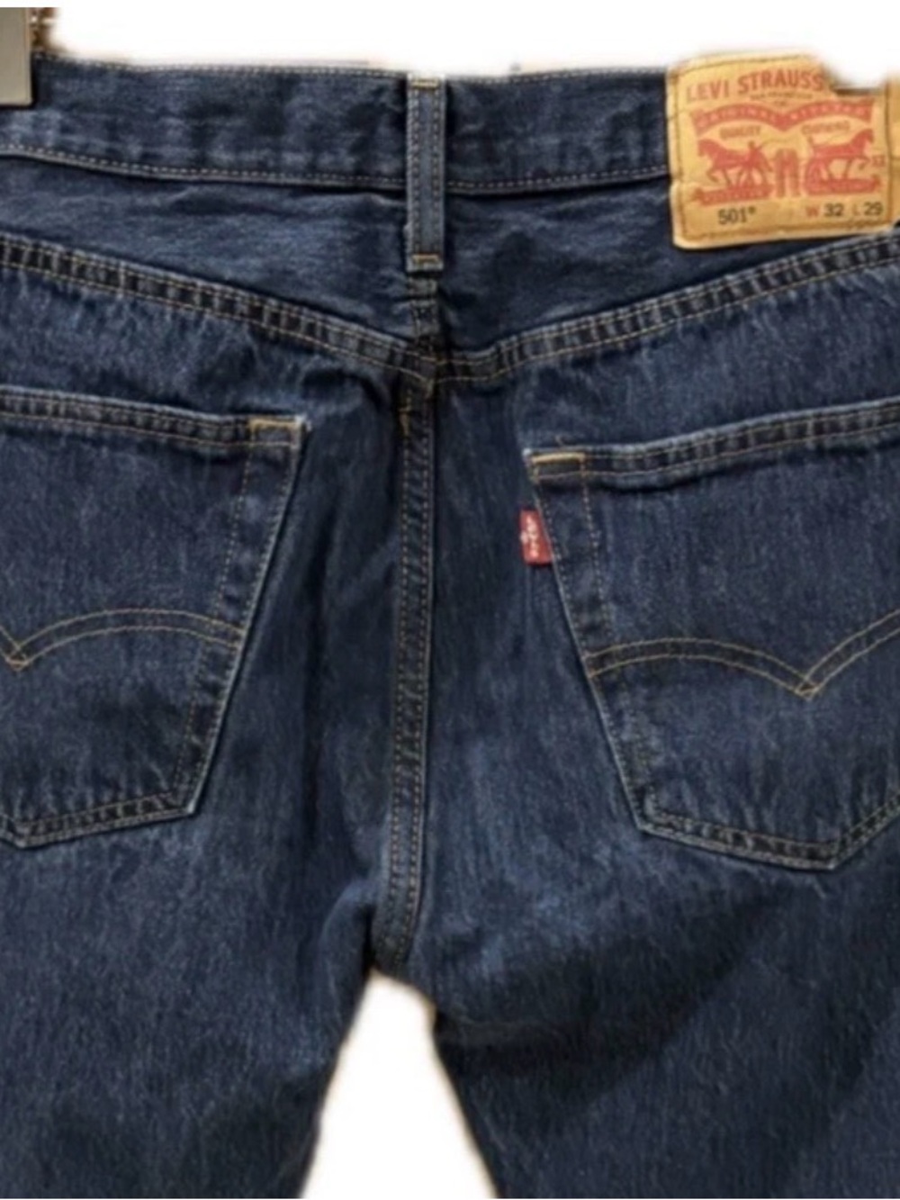 Levi's 501 Straight Leg Button Fly High Rise Denim Jeans W32 L29 - Picture 4 of 8